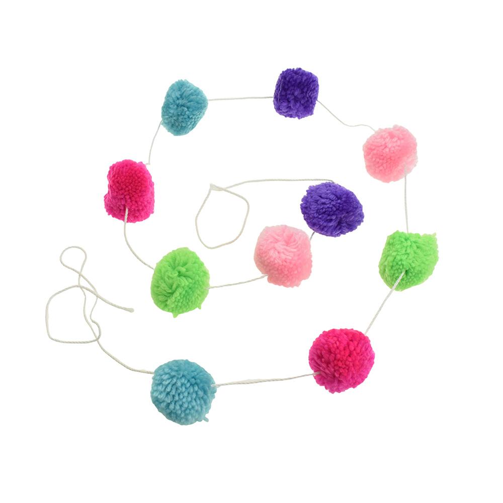 Christmas Pom Pom Garland, 5-feet