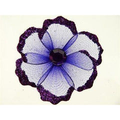 Organza Glitter Nylon, Mini Flower, 2-inch, 12-Piece