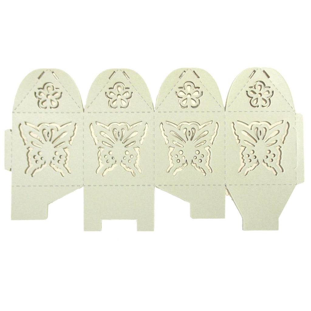 Laser Cut Favor Boxes, Butterfly, 2-Inch, 12-Piece, Ivory