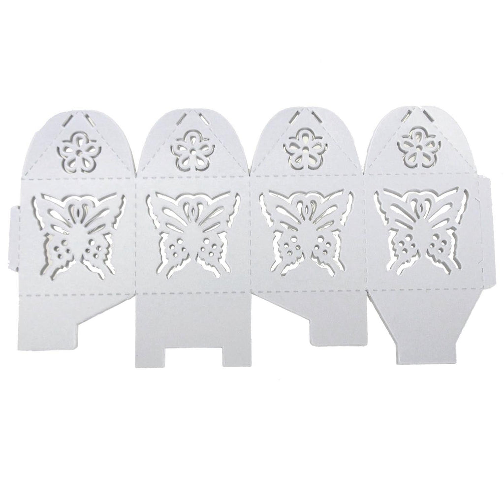 Laser Cut Favor Boxes, Butterfly, 2-Inch, 12-Piece, White
