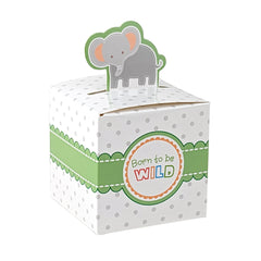 Safari Animal Baby Shower Favor Boxes, 2-inch, 12-count