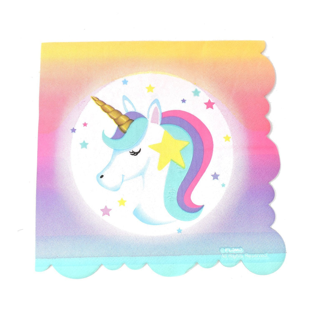 Rainbow Unicorn 2-Ply Napkins, 6-1/4-Inch, 16-Count