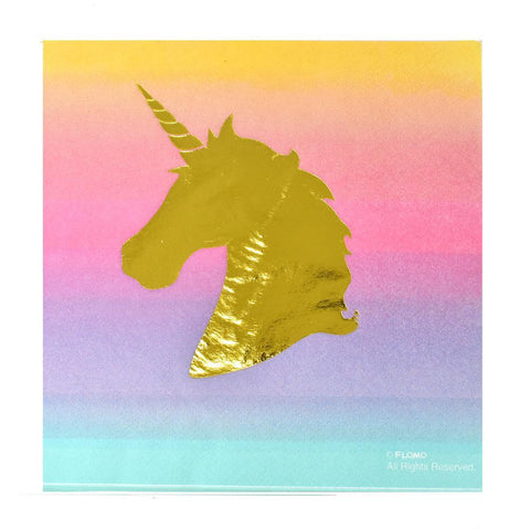 Rainbow Unicorn Napkins, 6-3/4-Inch, 12-Count