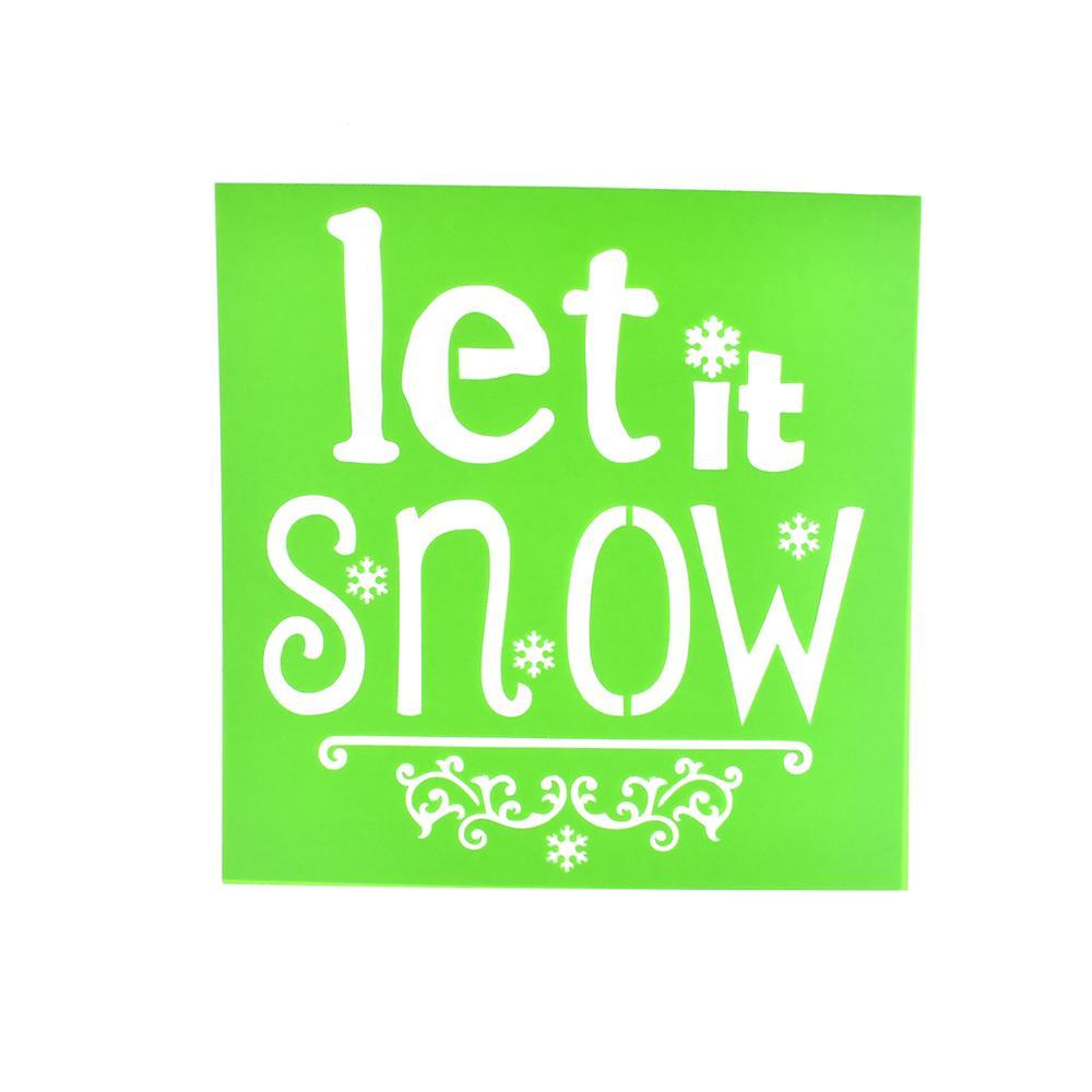 Let It Snow Christmas Multi-Media Stencil, 6-Inch