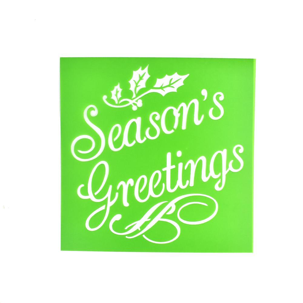 Season's Greetings Christmas Multi-Media Stencil, 6-Inch