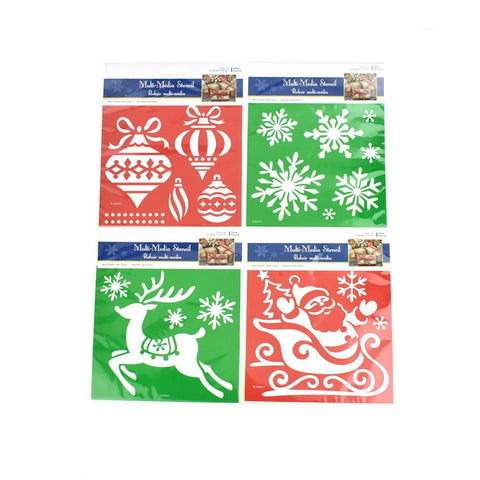 Holiday Icons Christmas Multi-Media Stencil, 4-Piece