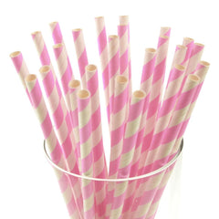 Candy Striped Paper Straws, 7-3/4-inch, 25-Piece
