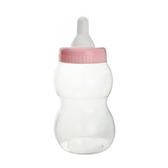 Large Plastic Baby Milk Bottle Coin Bank, 13-inch, Light Pink
