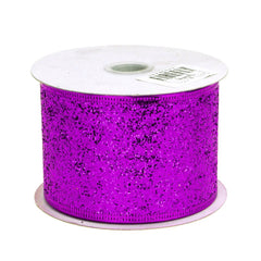 Glitter Christmas Ribbon Wired Edge, 2-1/2-Inch, 10 Yards