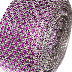 Two Tone Rhinestone Diamond Mesh Wrap Ribbon, 2-1/2-Inch, 10 Yards