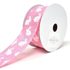 Soft Canvas Easter Bunny Wired Printed Ribbon, 1-1/2-Inch, 10-Yard