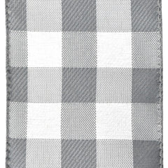 White Buffalo Plaid Wired Ribbons