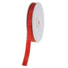 Glossy Polka Dot Polyester Ribbon, 3/8-Inch, 25-Yard