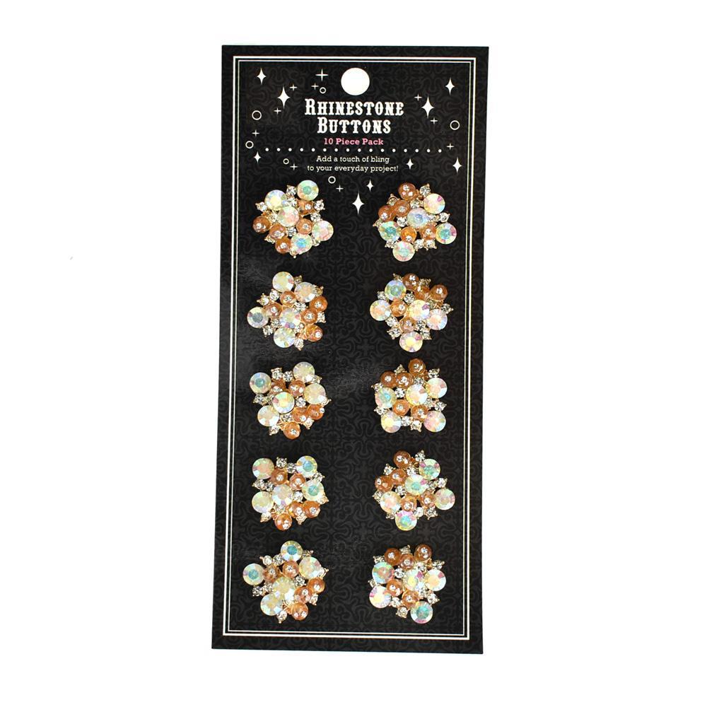 Mixed Rhinestone Gem Cluster Buttons, 10-Count