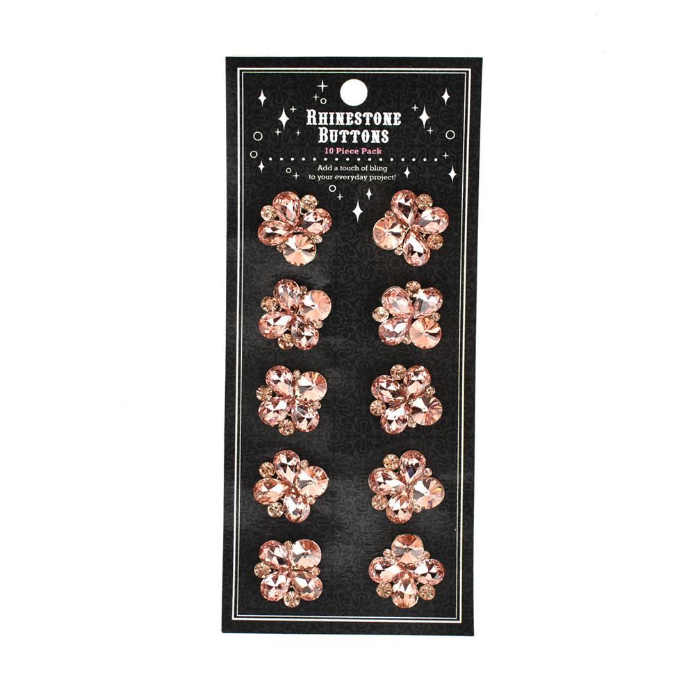 Mixed Cut Rhinestone Cluster Buttons, 10-Count