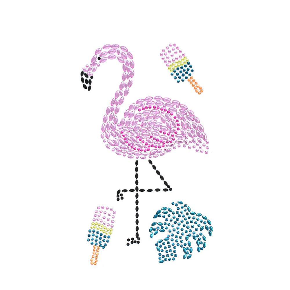 Flamingo and Popsicles Rhinestone Stickers, Assorted, 4-Piece