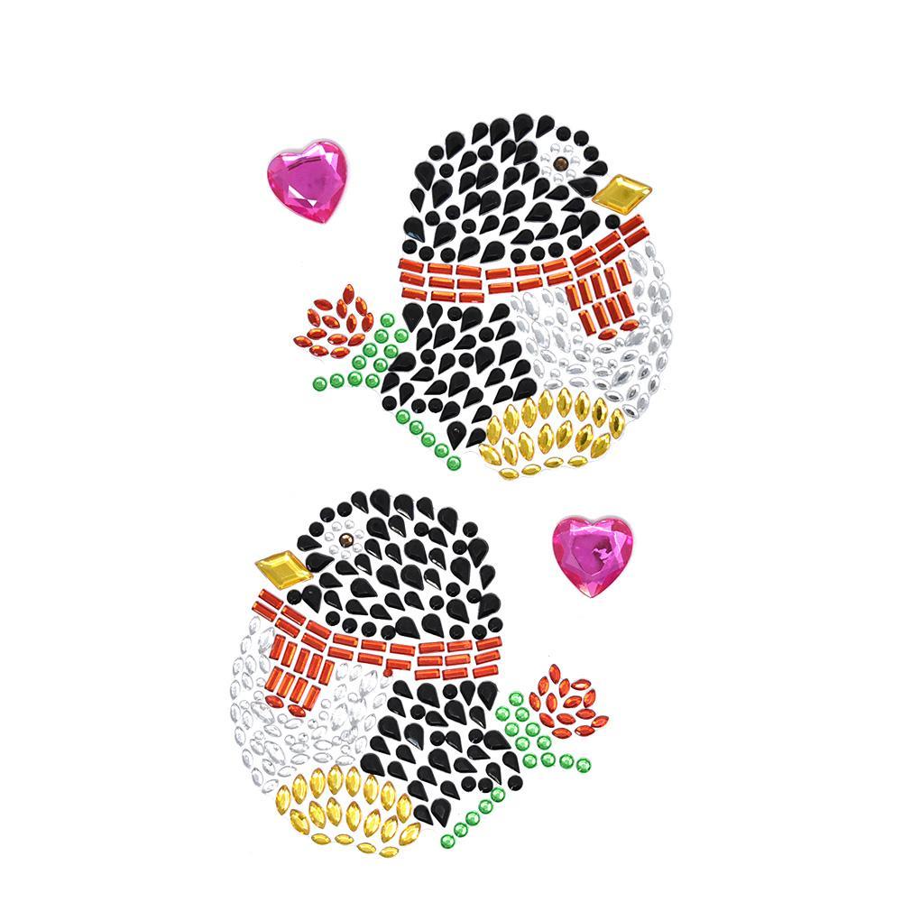 Penguins and Hearts Rhinestone Stickers, Assorted, 4-Piece