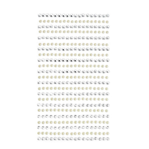 Rhinestone Gems and Pearls Sticker Strips, 1/8-Inch, 23-Count