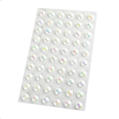 Self Adhesive Round Plastic Pearls, 10mm, 60-count