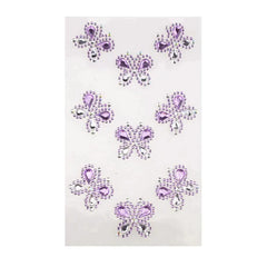 Self Adhesive Butterfly Rhinestone Stickers, 9-count