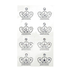 Royal Crown Adhesive Rhinestone Stickers, 8-Count