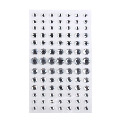 Self Adhesive Rhinestone Stickers, Assorted Circle, 91-count