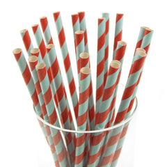 Candy Striped Paper Straws, 7-3/4-inch, 25-Piece
