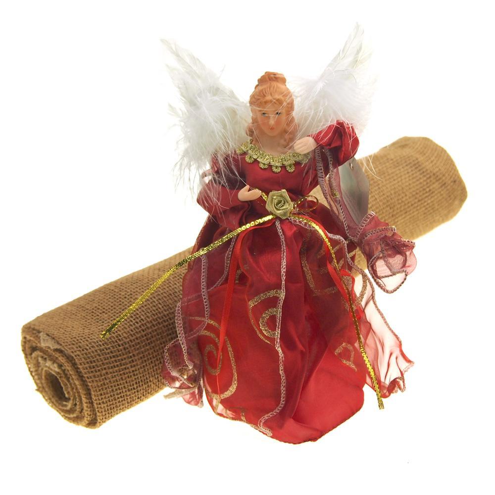 Christmas Tree Skirt Bundle with Angel Tree Topper, 2-Piece Set