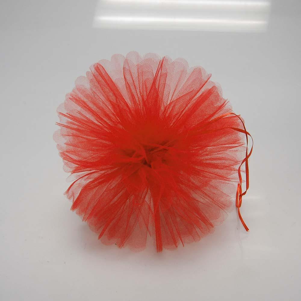 Tulle Pom Poms Ball Centerpiece, 4-Piece 10-Inch / Red