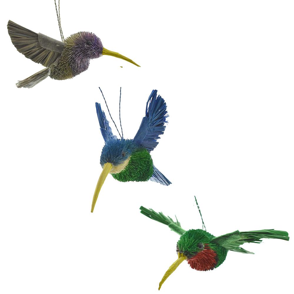 Buri Hummingbird Ornaments, 3-Piece