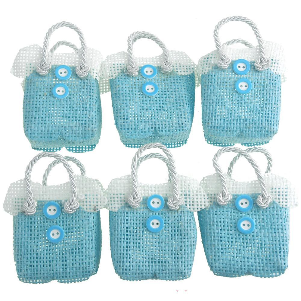 Mini Woven Favor Bags, Jumper, Blue, 2-3/4-Inch, 6-Piece