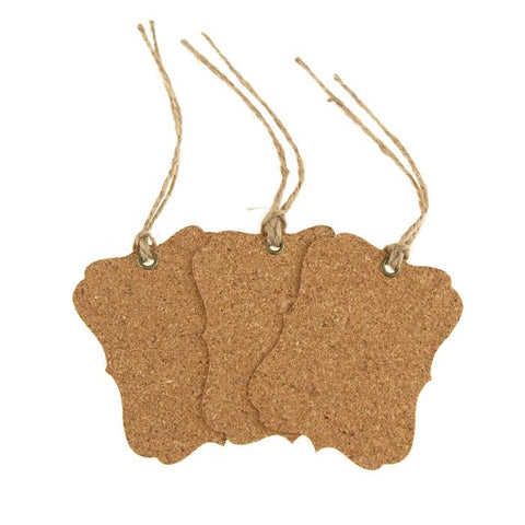 Hanging Cork Tags, 3-count, Natural