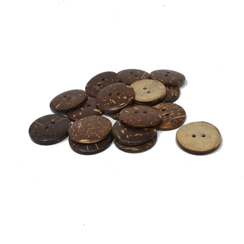 Natural Coconut Buttons, Brown, 1-Inch