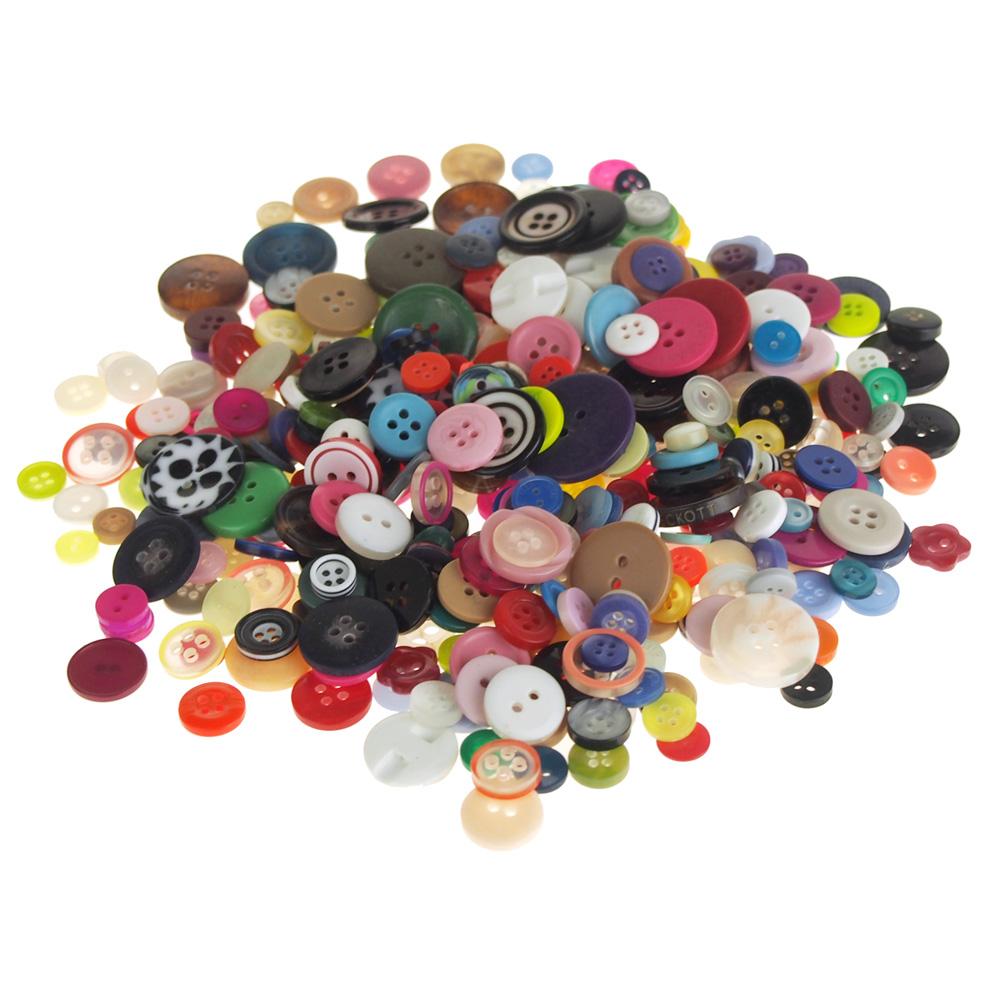 Assorted Mixed Color Buttons Embellishment, 150-Grams