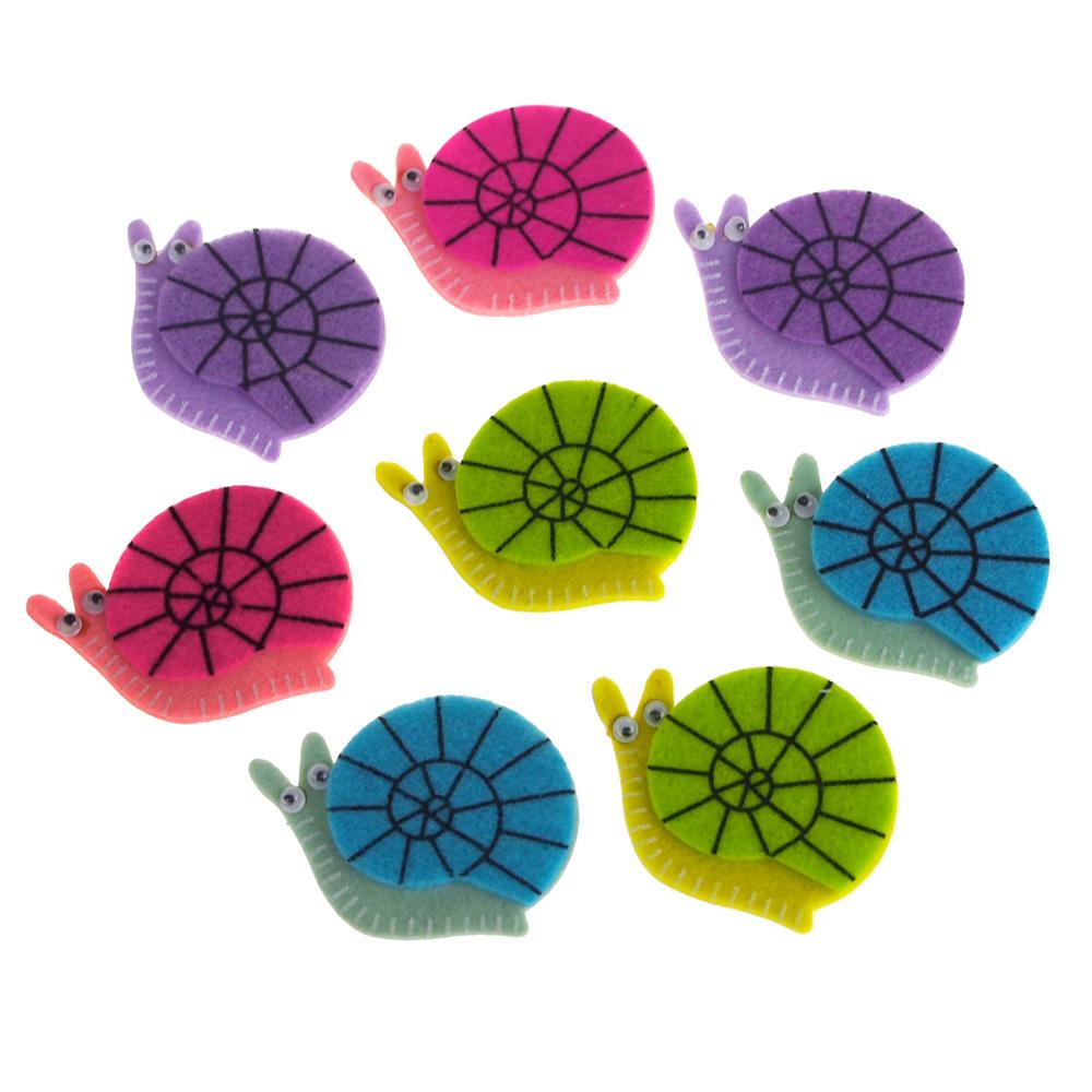 Self-Adhesive Snails Felt Die Cuts, 2-Inch, 8-Count