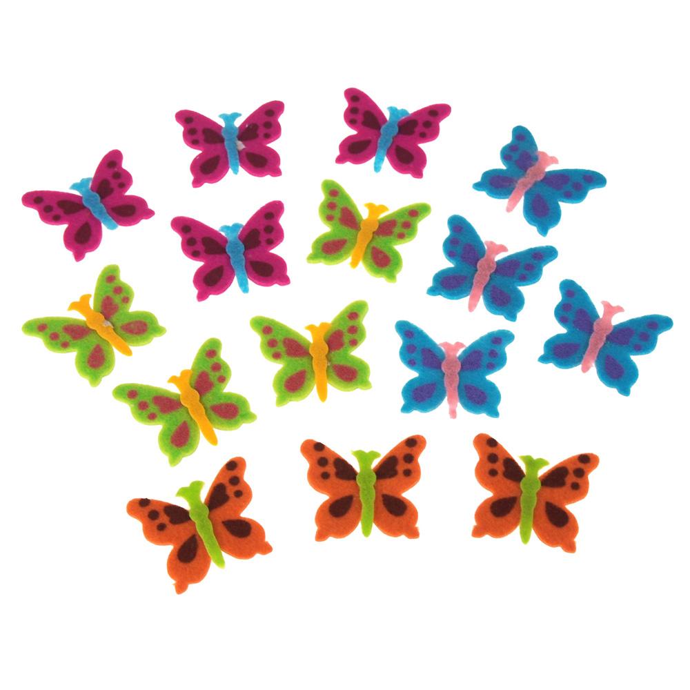 Self-Adhesive Butterflies Felt Die Cuts, 1-3/4-Inch, 15-Count