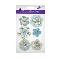 Paper Craft Floral Brads, 6-Piece