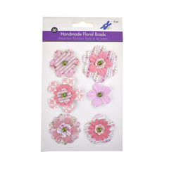 Paper Craft Floral Brads, 6-Piece