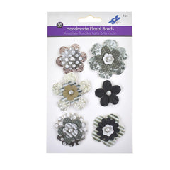 Paper Craft Floral Brads, 6-Piece