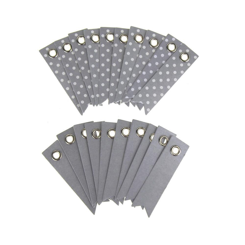 Polka Dot Paper Pennant Tags, Silver, 2-Inch, 20-Count