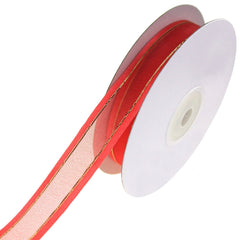 Gold-Lined Satin Edge Organza Ribbon, 25-yard