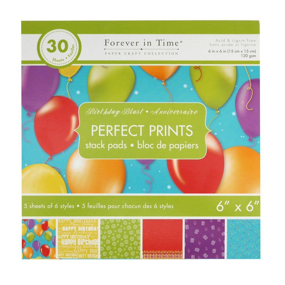 Birthday Blast Paper Stack Pads, Assorted Color, 6x6-Inch