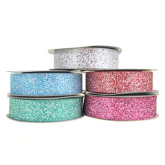 Frosted Sparkling Glitter Ribbon, 7/8-Inch, 10-Yard