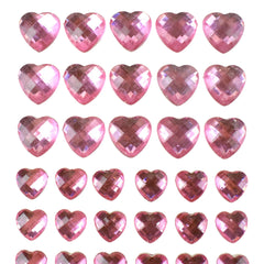 Heart Shaped Rhinestone Stickers, Assorted Sizes, 54-Count