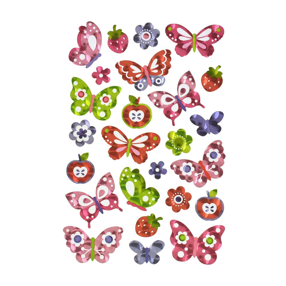 Butterfly Holographic Foil Stickers, 25-Piece