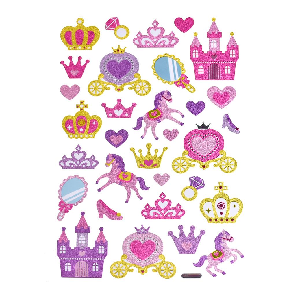 Fairy Tail Princess Glitter Glam Stickers, 31-Piece