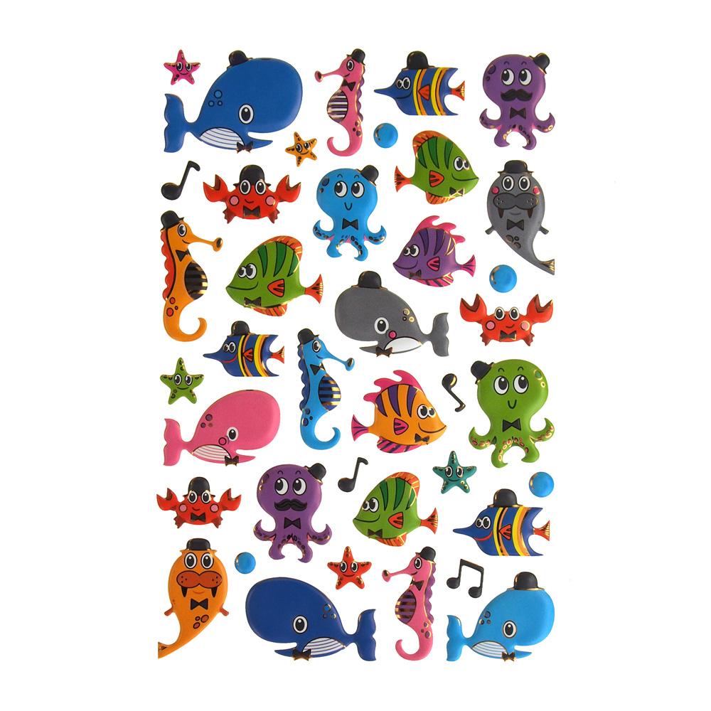 Musical Sea Pals Puffy Foil Stickers, 40-Count