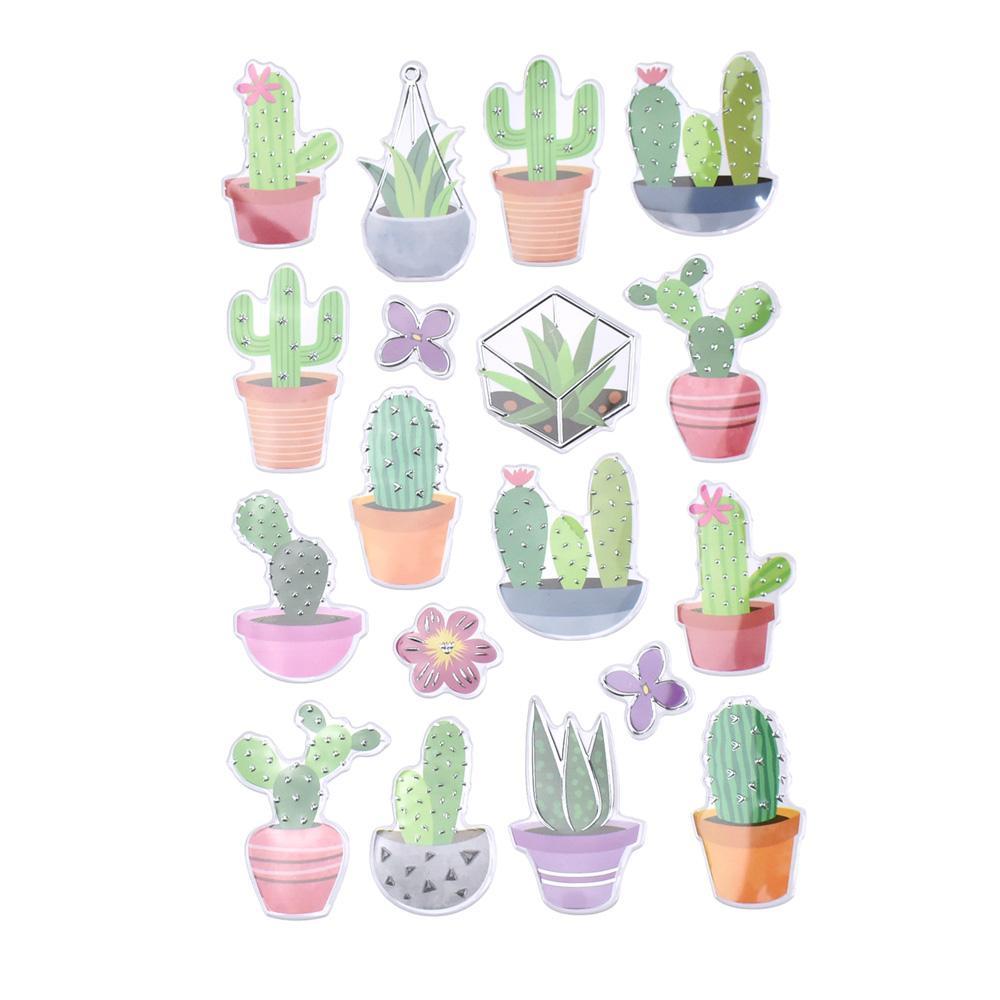 Thorny Succulents Foil Fun Stickers, 18-Piece