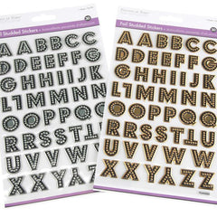 Alphabet Foil Studded Stickers 3D, 50-count