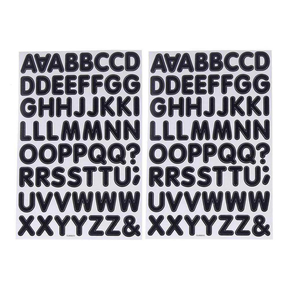 Chalkboard Font Alphabet Stickers, Bold, 7/8-Inch, 2-Sheets